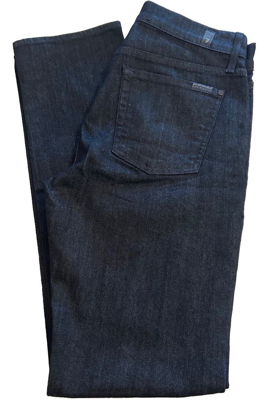 7 For All Mankind Mens Adrien Jeans Dark Wash Slim Tapered Logo Patch Sz 30x32